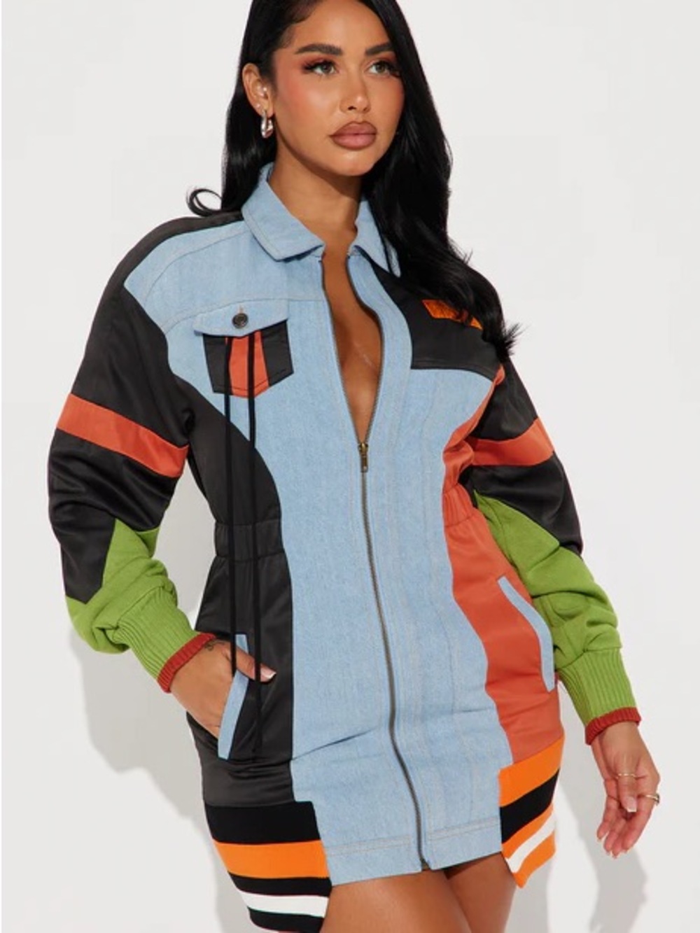 Sonic Zoom Denim Mini Dress -
Black/combo - Picture 4 of 6